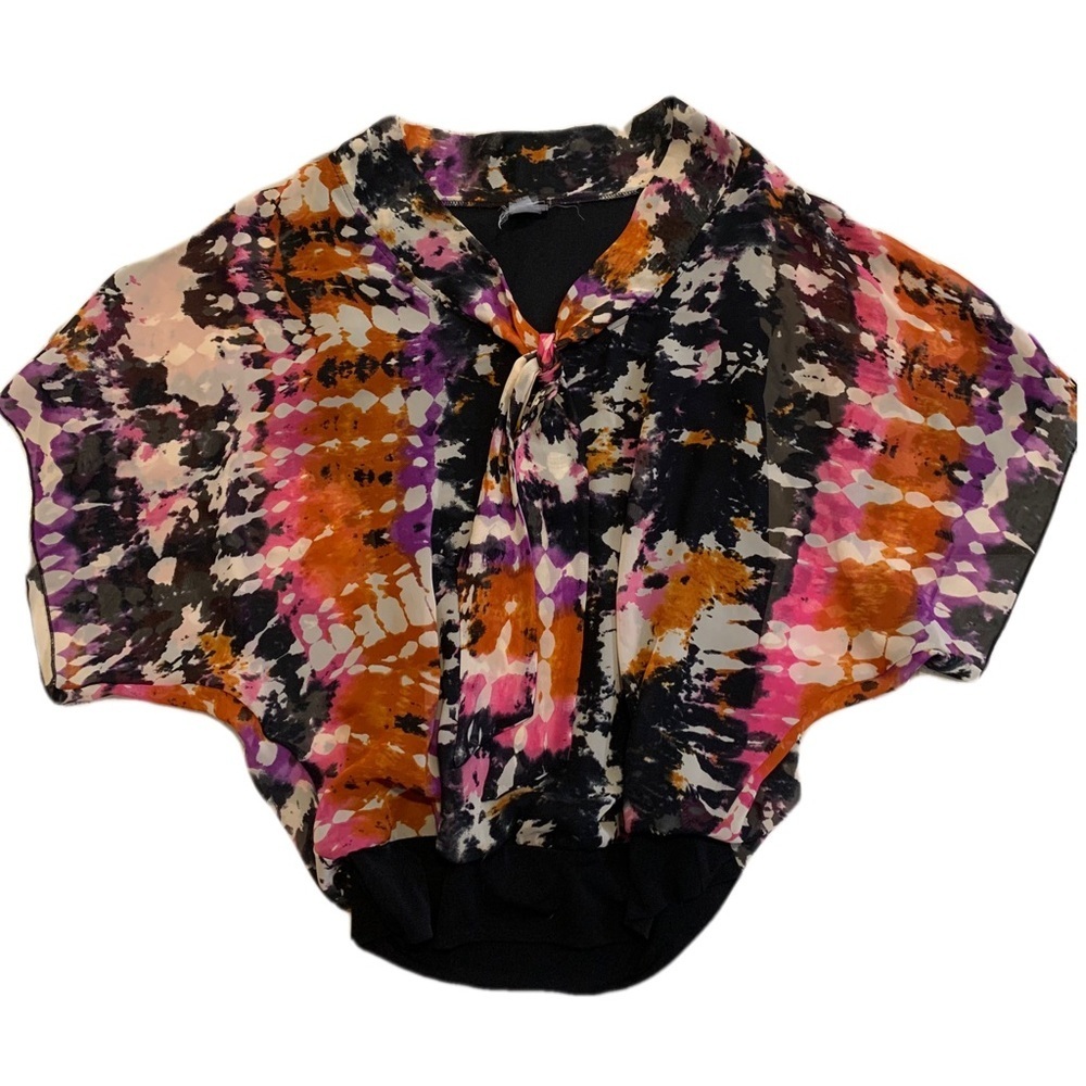 💜 THX Thanx Collection Abstract Blouse | L | Flowy Kimono Top
